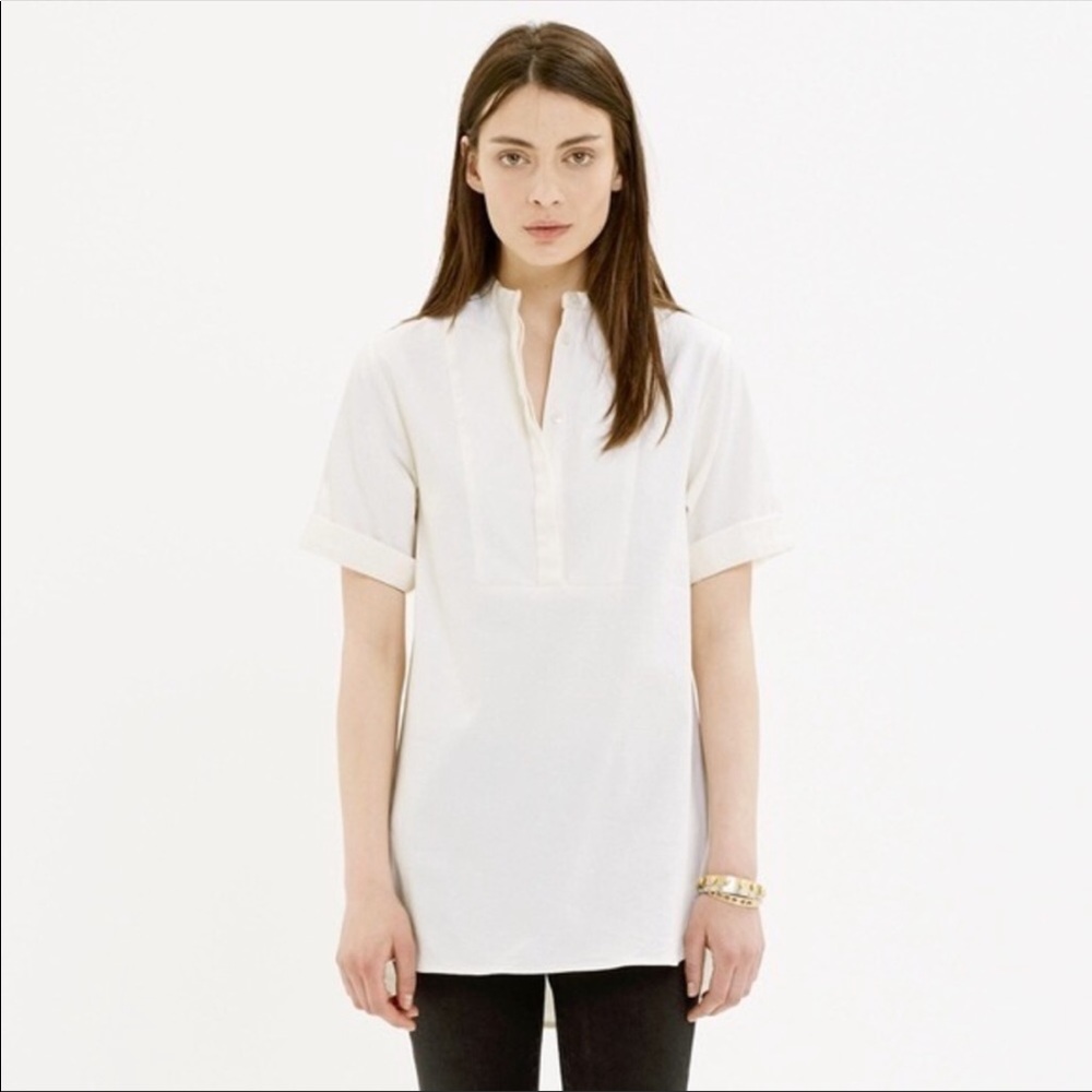 Madewell collarless tunic white
